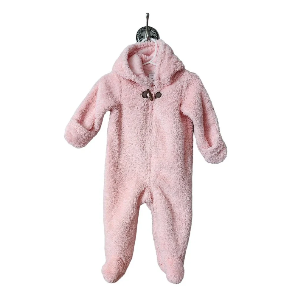 Carter's Baby 9M Clothing Outfit Girls Hooded Sherpa Bunting Pink Bear - Picture 14 of 14